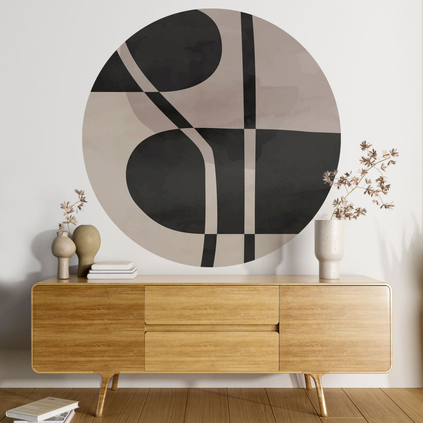 Papier peint rond / cercle - Motif géométrique