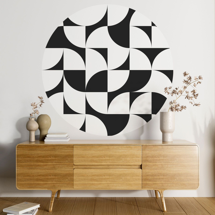 Papier peint rond / cercle - Motif géométrique