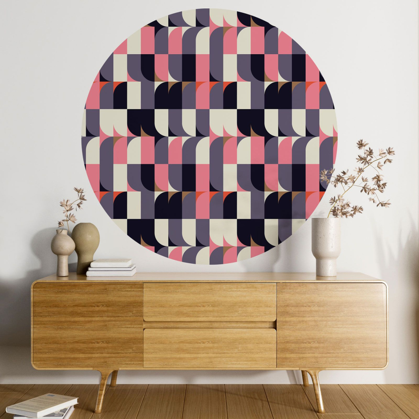Papier peint rond / cercle - Motif géométrique - 329
