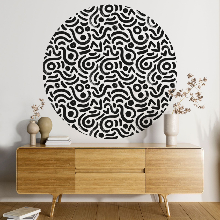 Papier peint rond / cercle - Motif Graphique - 333