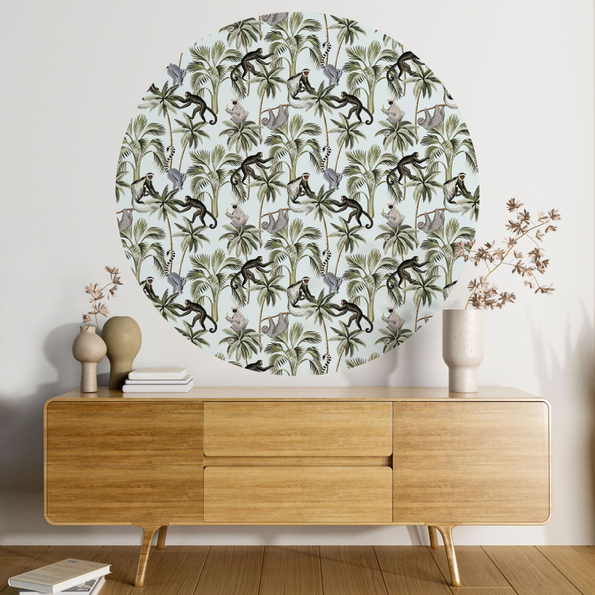Papier peint rond / cercle - Motif Jungle- 511