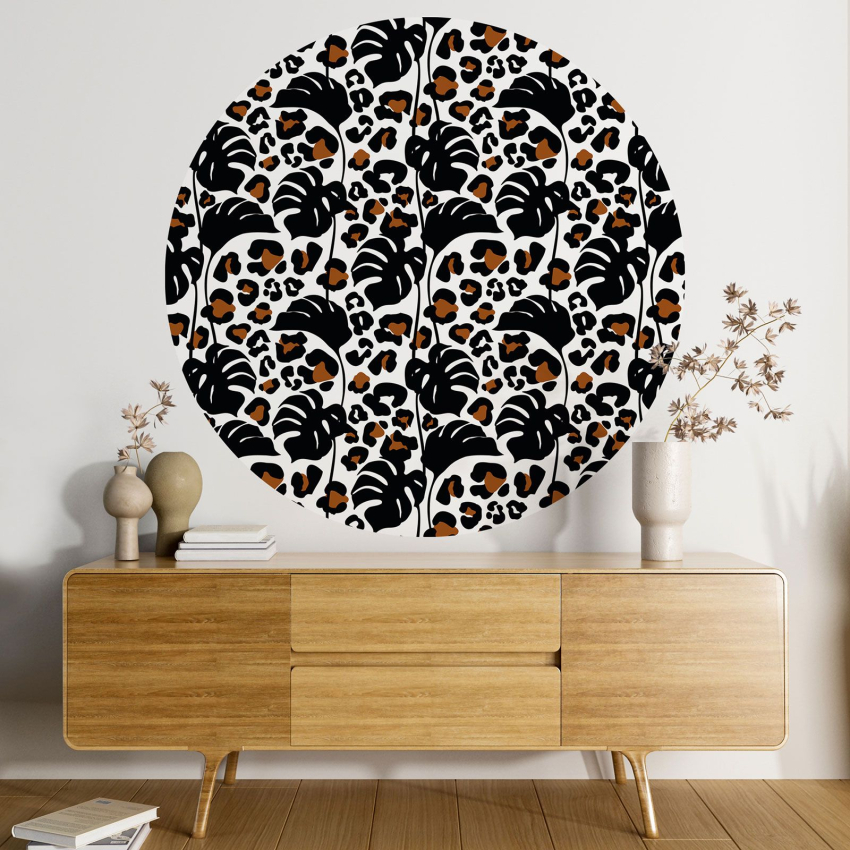 Papier peint rond / cercle - Motif Léopard - 337