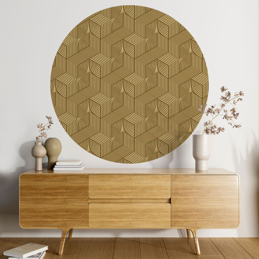 Papier peint rond / cercle - Motif traissé - 519