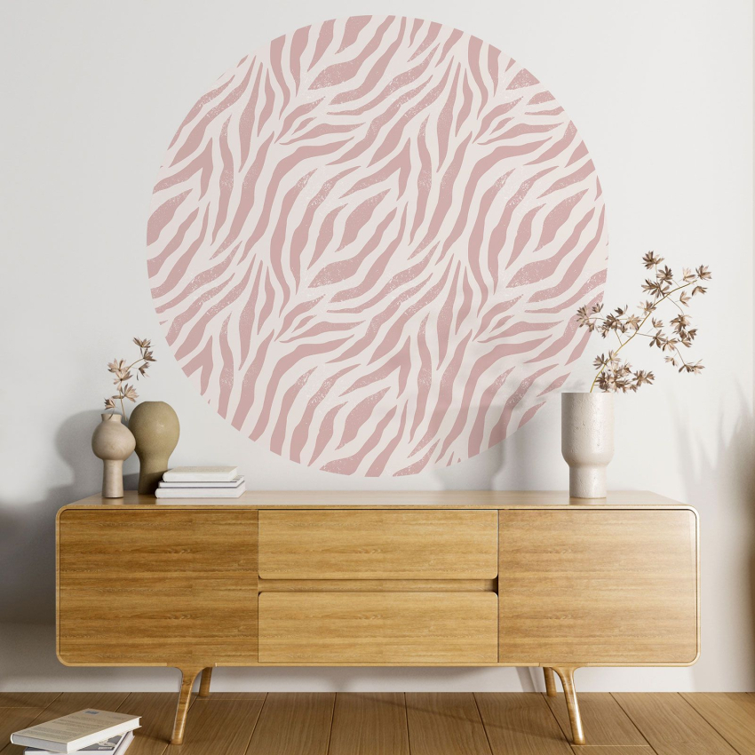 Papier peint rond / cercle - Motif zébré - 292