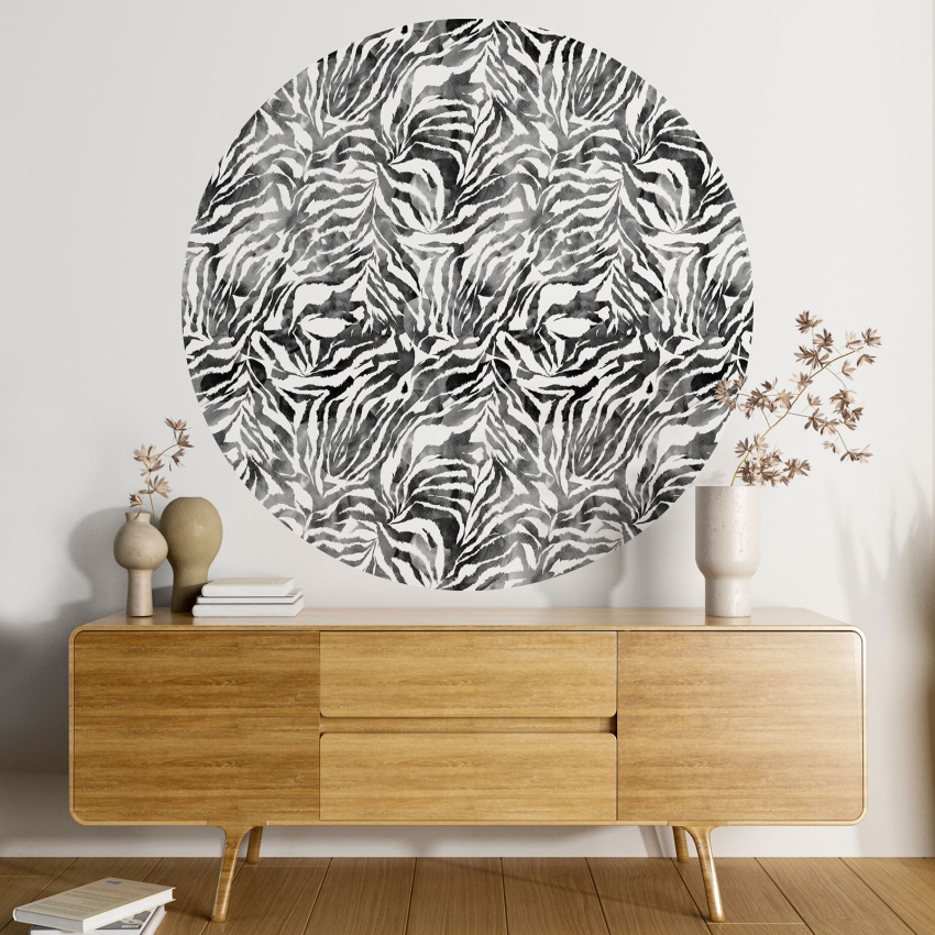 Papier peint rond / cercle - Motif zébré - 510