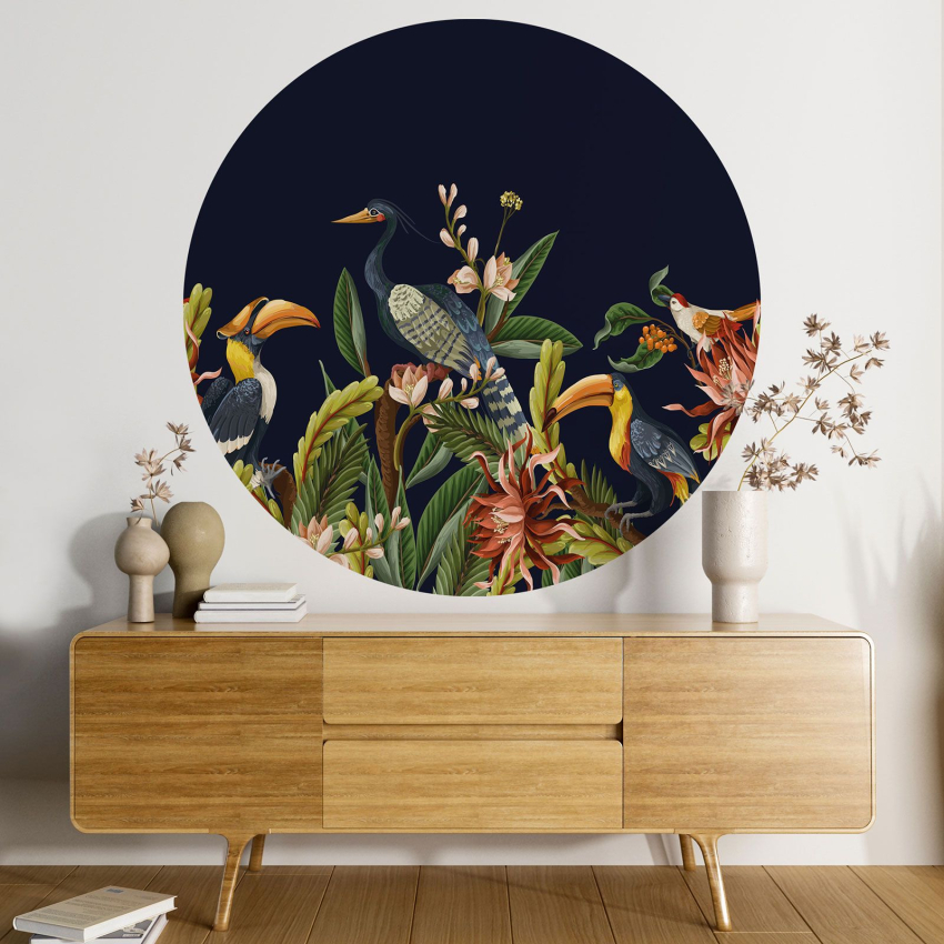 Papier peint rond / cercle - Oiseaux