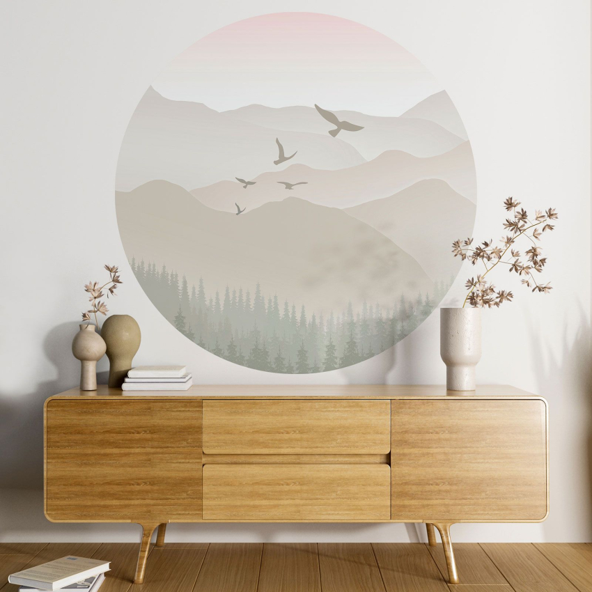 Papier peint rond / cercle - Paysage
