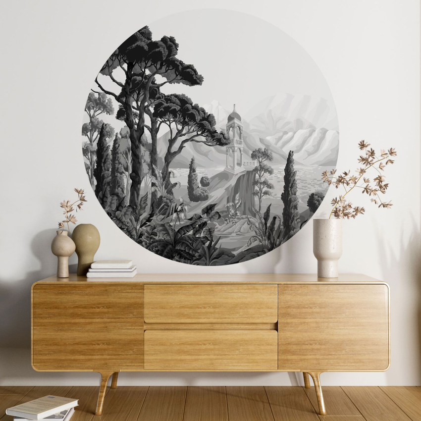 Papier peint rond / cercle - Paysage