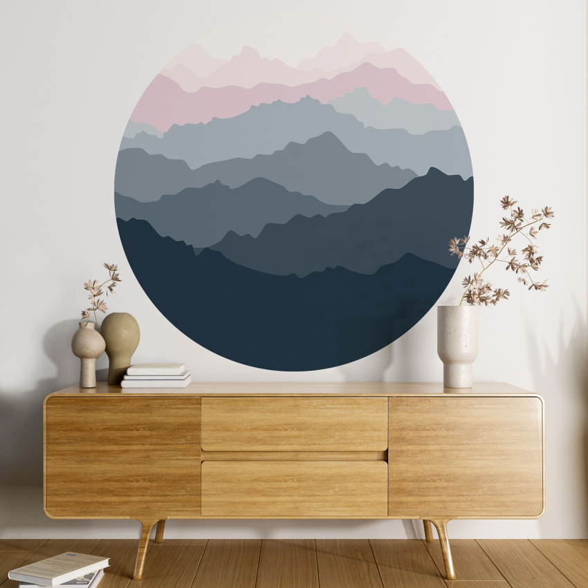 Papier peint rond / cercle - Paysage boho