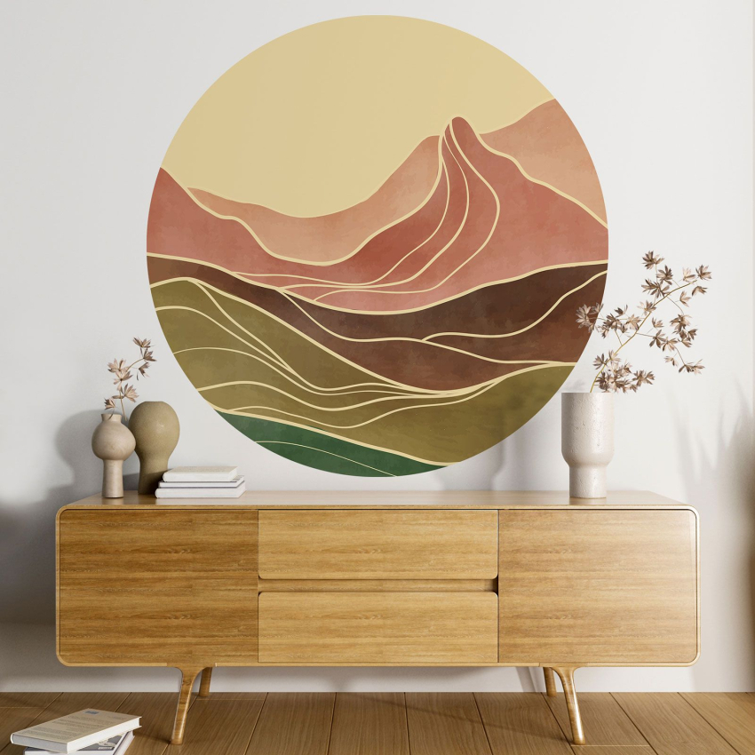 Papier peint rond / cercle - Paysage design