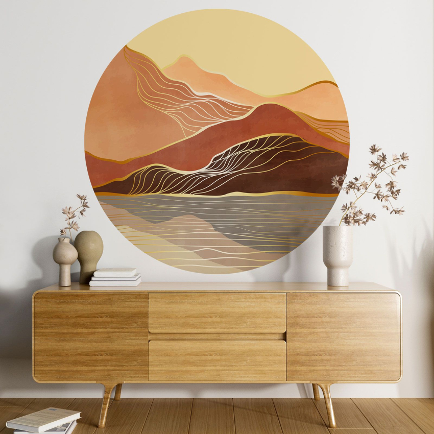 Papier peint rond / cercle - Paysage design
