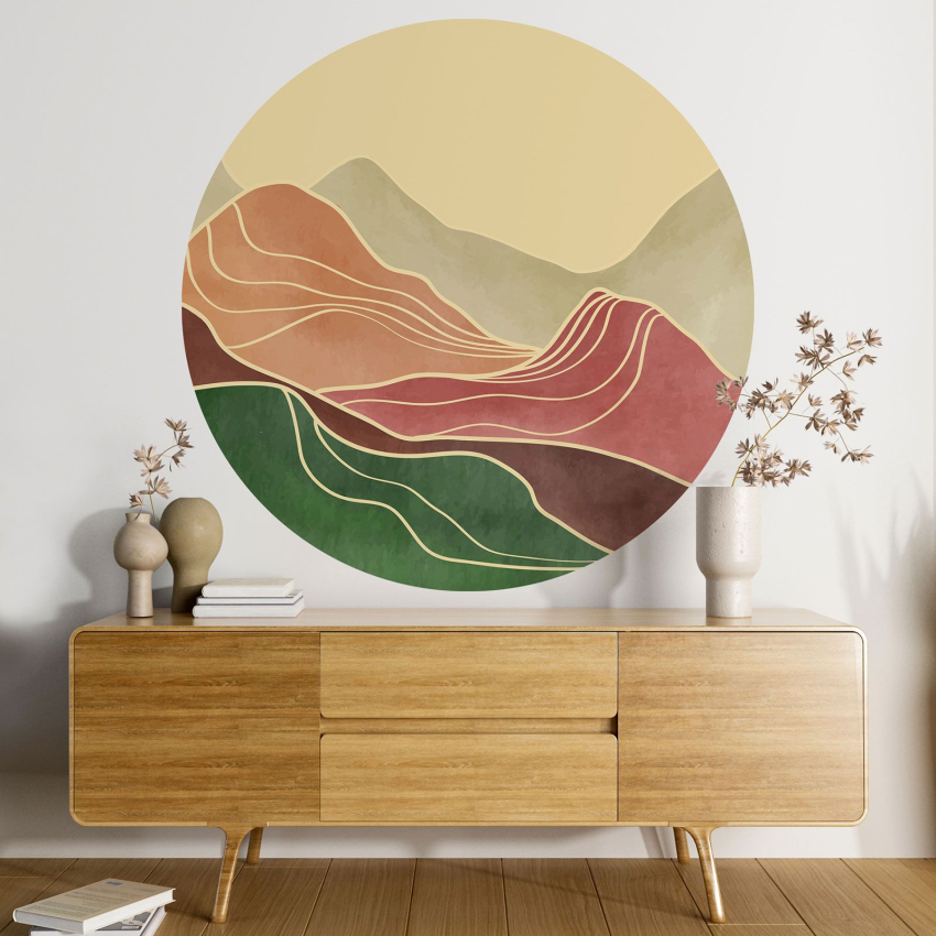 Papier peint rond / cercle - Paysage design