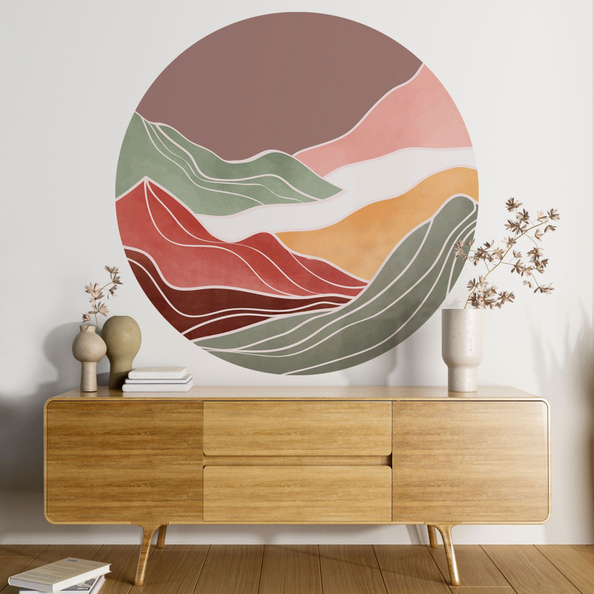 Papier peint rond / cercle - Paysage design