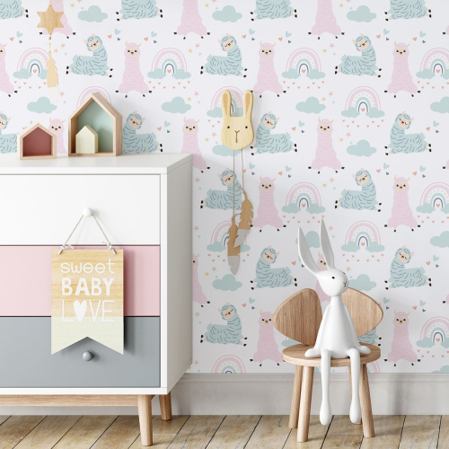 Papier peint Enfants - Lamas