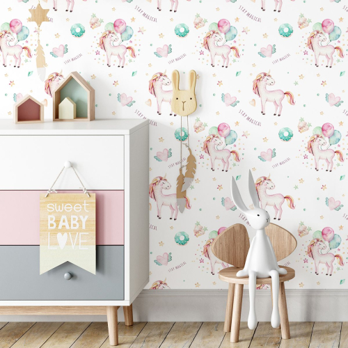 Papier peint Enfants - Licornes