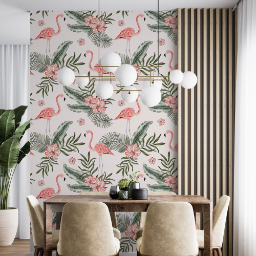 Papier peint - Flamants Roses