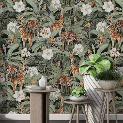 Papier peint motif XL - Animaux de la Jungle