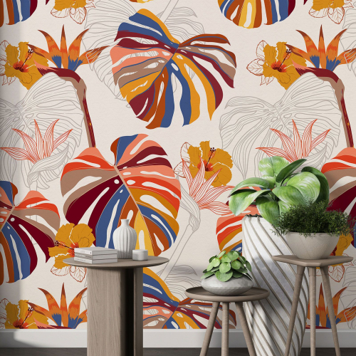 Papier peint motif XL - Motif botanique