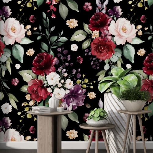 Papier peint motif XL - Motif floral