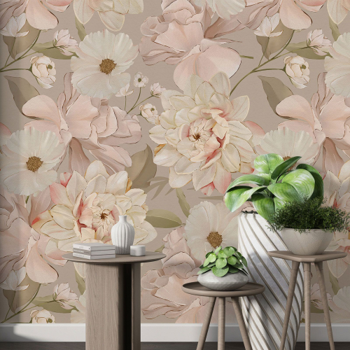 Papier peint motif XL - Motif floral