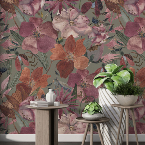 Papier peint motif XL - Motif floral