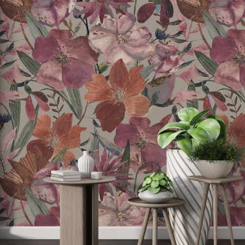 Papier peint motif XL - Motif floral