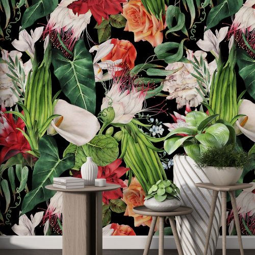 Papier peint motif XL - Motif floral