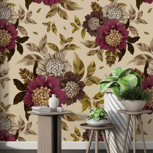 Papier peint motif XL - Motif floral