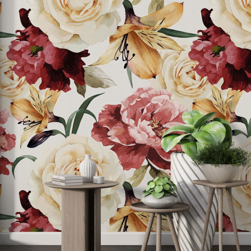 Papier peint motif XL - Motif floral