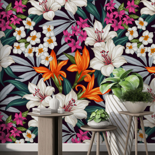 Papier peint motif XL - Motif floral