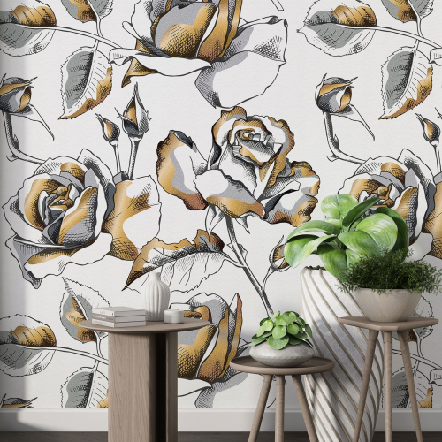Papier peint motif XL - Motif floral