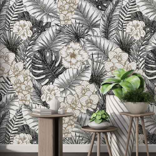 Papier peint motif XL - Motif floral