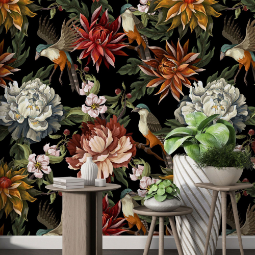 Papier peint motif XL - Motif floral