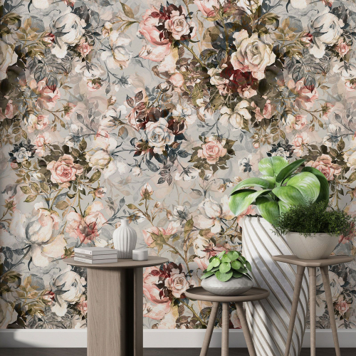 Papier peint motif XL - Motif floral