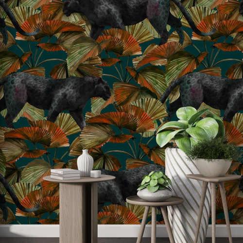Papier peint motif XL - Panthères Noires