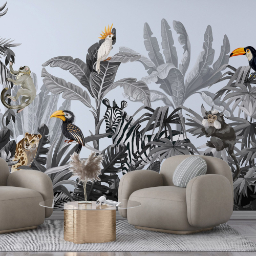 Papier peint panoramique - Animaux de la Jungle
