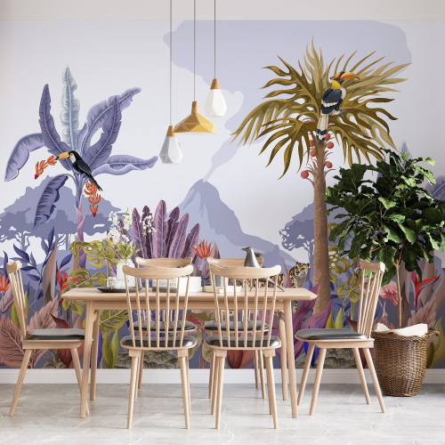 Papier peint panoramique - Animaux de la Jungle
