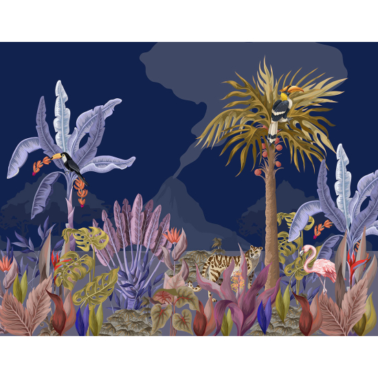 Papier peint panoramique - Animaux de la Jungle
