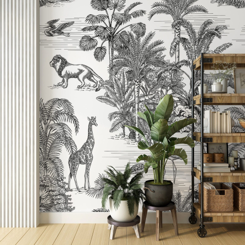 Papier peint panoramique - Animaux de la Jungle