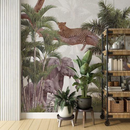 Papier peint panoramique - Animaux de la Jungle