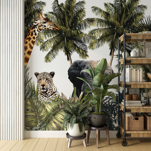 Papier peint panoramique - Animaux de la Jungle