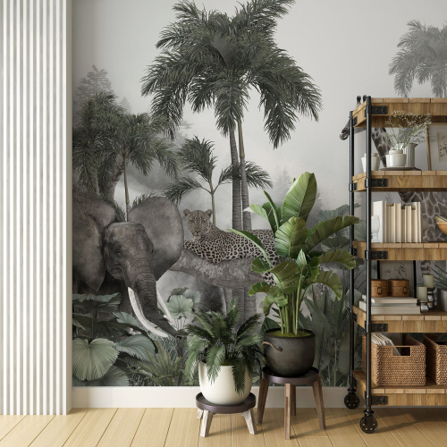 Papier peint panoramique - Animaux de la Jungle