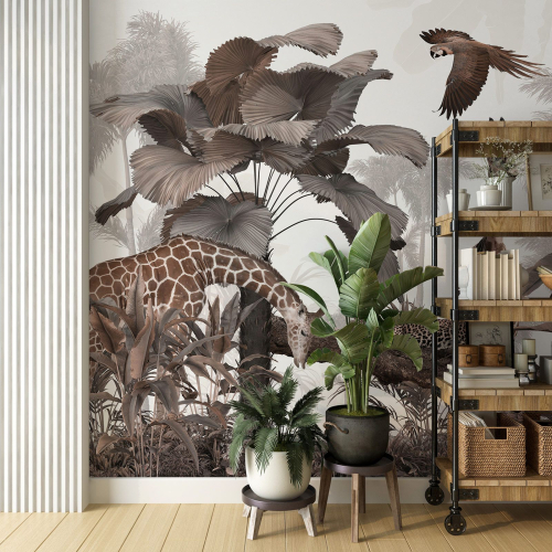 Papier peint panoramique - Animaux de la Jungle