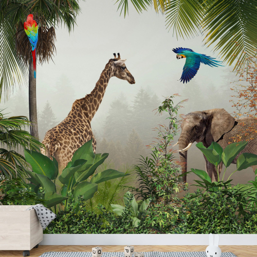 Papier peint panoramique - Animaux de la Jungle