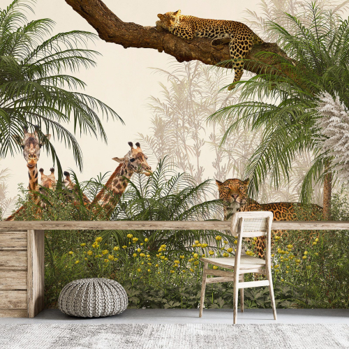 Papier peint panoramique - Animaux de la Jungle
