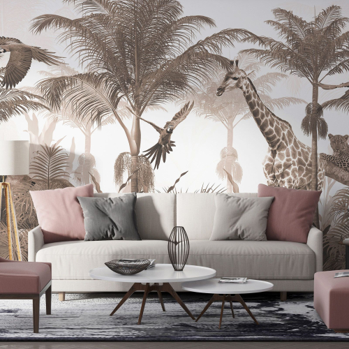 Papier peint panoramique - Animaux de la Jungle