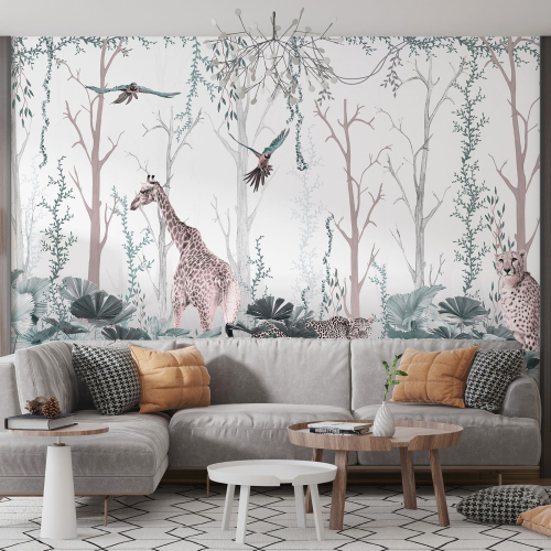 Papier peint panoramique - Animaux de la Jungle