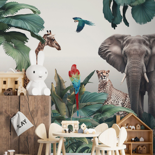 Papier peint panoramique - Animaux de la Jungle