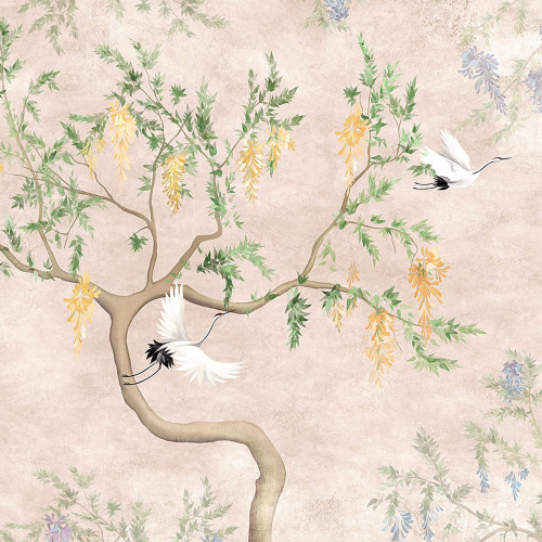 Papier peint panoramique - Arbre Oiseaux