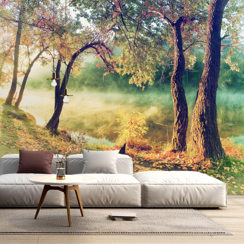 Papier peint panoramique - Arbres et lac